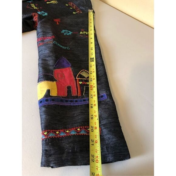 Chico's Design Button Up Jacket Embordered Long Sleeve Women's Silk SZ 2 - Picture 13 of 15